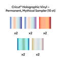 Cricut&reg; Holographic Vinyl &ndash; Permanent, Mythical Sampler - 12 in x 12 in (10 ct)